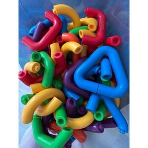 Tupperware Tuppertoys Link-A-Lot Building Set 45 Pieces Vintage Primary Colors